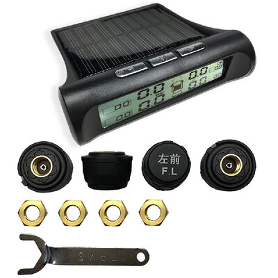 

Universal Solar Power Tire Pressure Monitoring System Wireless Auto TPMS with LCD Color Display 4 Sensors Car Accessory