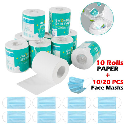 

10 Rolls of Toilet Roll Paper Face Masks Household Affordable Toilet Paper Hand Paper Core Roll Paper