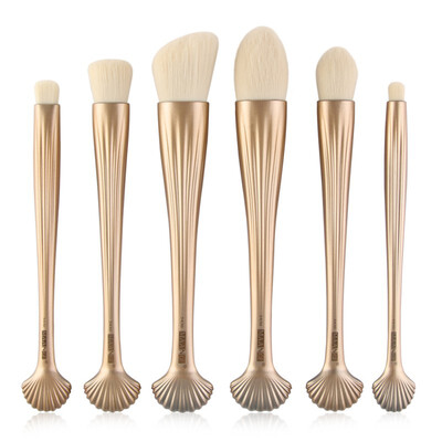 

6Pcs Shell Makeup Brushes Set Cosmetic Power Blush Contour Concealer Blending Foundation Eye Shadow Brush Tool Kit