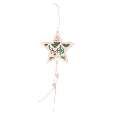 

Wooden Star Christmas Pendant Xmas Tree Hanging Drop Ornament Festive Party Supplies New