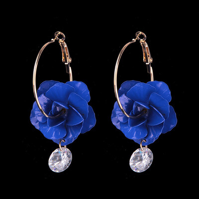 

Best Korean Lady Fashion Flowers Statement Earrings Ladies Bohemian Drop Dangle Earring For Women Wedding Jewelry Wholesale