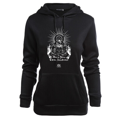 

2019 New Fashion Women Twelve Constellations Printed Hoodie Long Sleeve Cool Black Sweatshirts Pullovers