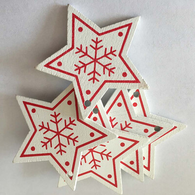 

Natural Wood Christmas Ornaments Pendant Hanging Gifts Snowflakes Christmas Tree Decor