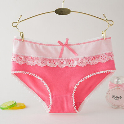 

Women Sexy Briefs Lace Cotton Panties Breathable Girls Underpants Ladies Lace Briefs
