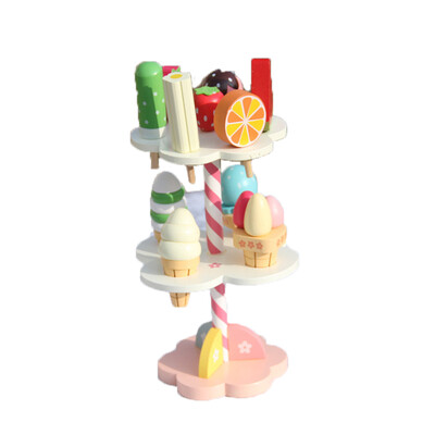 

Baby Toys Simulation Ice Cream Wooden Toys Set Pretend Play Kitchen Food Baby Infant Toys Birthday Christmas Gift