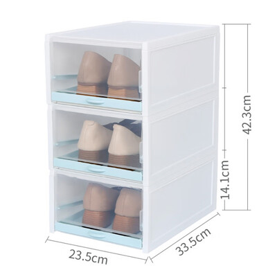 

3Pcs Clear Plastic Shoes Boxes Stackable Floding DIY Shoes Drawers Storage Container Organizers Save Space organizador zapatos