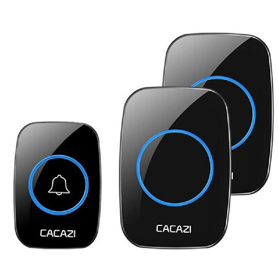 

Waterproof Transmitter 38 Ringtones LED Indicator Door Chime Wireless Doorbell White EU Plug 1 to 2