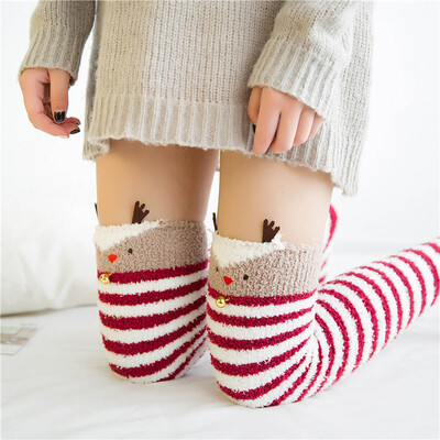 

1 Pair Japanese Girl Animal Modeling Knee Socks Striped Cute Lovely Cute Cozy Long Thigh High Socks Compression Winter Warm Socks
