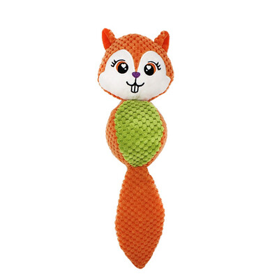 

Gobestart Pet Cartoon Animals Plush Cloth Toy Squeaker Sound Plush Chew Dog ​​Cat Toys