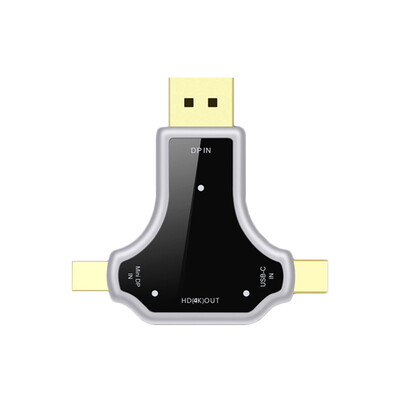 

3-in-1 Type-c To HD Adapter DP Mini DP Plug 4K Zinc Alloy Case Video Converter LED Indicator Light