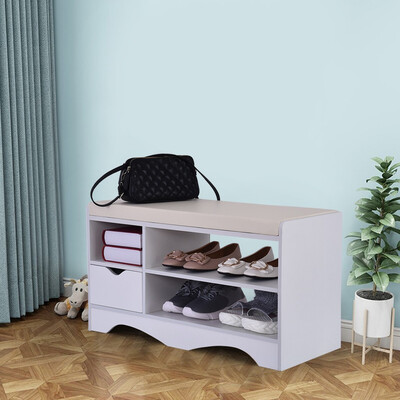 

Gobestart Entryway Shoe Bench Rack Bench Shoes Origanizer With Cushion Seat Storage Stool