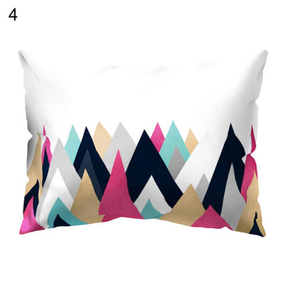 

Colorful Triangle Print Pillow Case Sofa Waist Throw Cushion Cover Home Decor