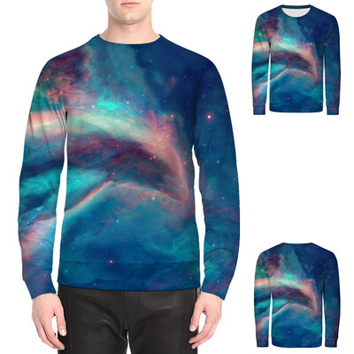 

Toponeto Mens New Style Fashion 3D Printed Party O-Neck Long Sleeves Sport Top Blouse