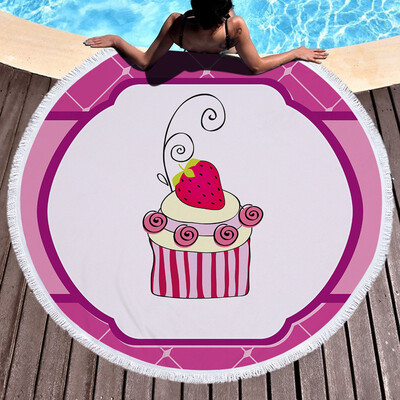 

Gobestart 1 PC Round Beach Pool Home Shower Towel Blanket Table Cloth Yoga Mat