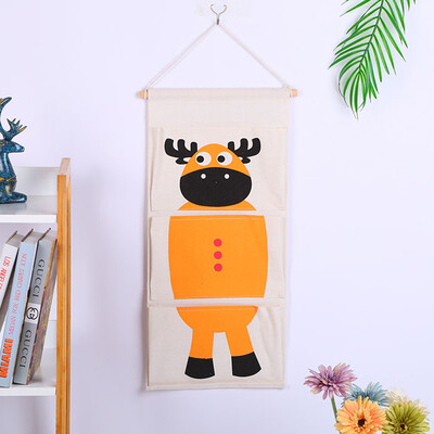 

Cotton Fabric Storage Bag Wall Door Closet Hanging Storage BagHanging Organiser With PocketsStorage Bag