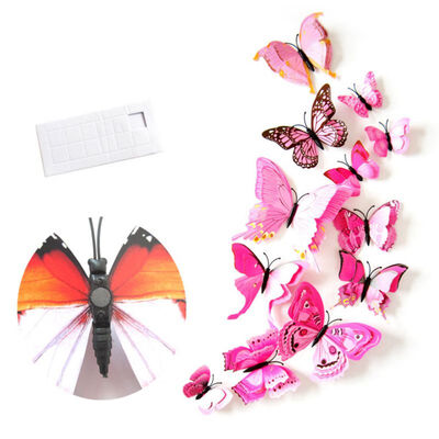 

12pcslot 3D PVC Wall Stickers Magnet Butterflies DIY Wall Sticker Decor Poster Kids Rooms Home Decoration