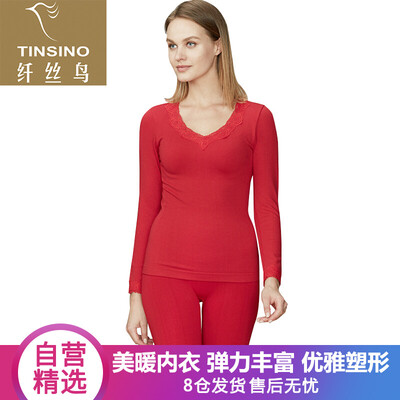 

Filament Bird TINSINO Thermal Underwear Body Clothing Womens Terry Lace Collar Medium Thick Stretching Body Clothing Set China Red L-XL 165-175