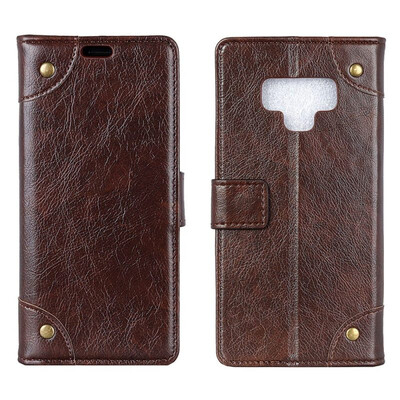 

MOONCASE Samsung Galaxy Note 9 Copper Buckle Napa Leather Case - Coffee