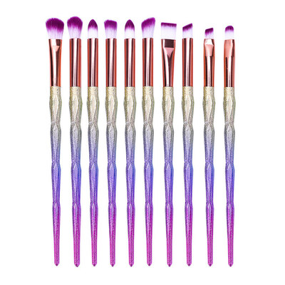 

10Pcs Soft Synthetic Fibers Hair Eyeshadow Eyebrow Brush Eye Makeup Brushes Set