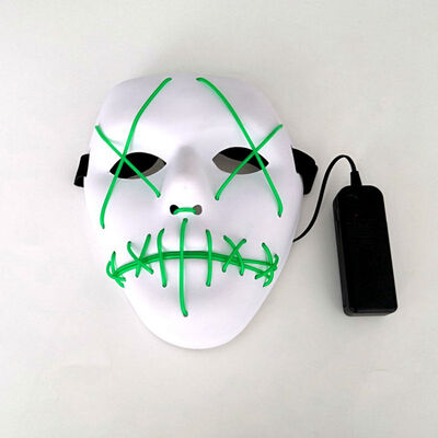

Halloween Glowing Mask Voice-activated Demon Ghost Face Mask Festival Bar Party Performance Fearsome Night Light Mask