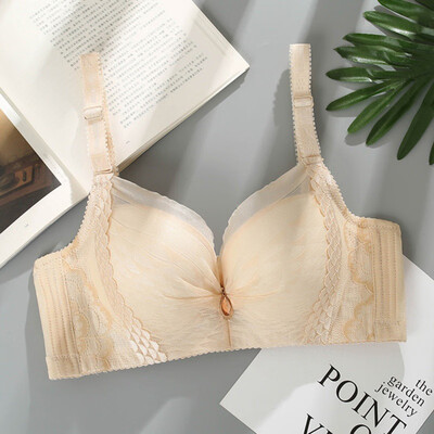

Lace Bra Bralette For Woman Sexy Lingerie Deep V Push Up Cotton Breast Cover Underwire Women Underwire Gathered Solid Lace Bra
