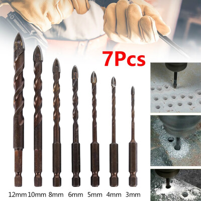 

7Pcs 345681012mm Multifunction Triangle Alloy Hole Saw Spiral Drill Bits Hardware Tools