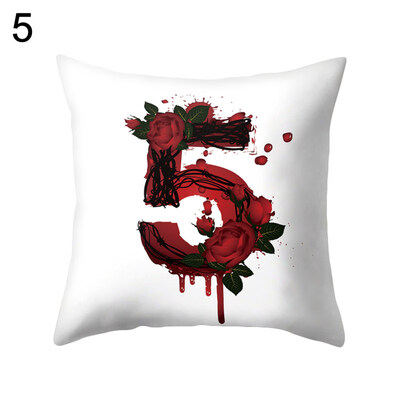 

Rose Number Figure Pillow Case Cushion Cover Sofa Bed Car Cafe Office Decoration