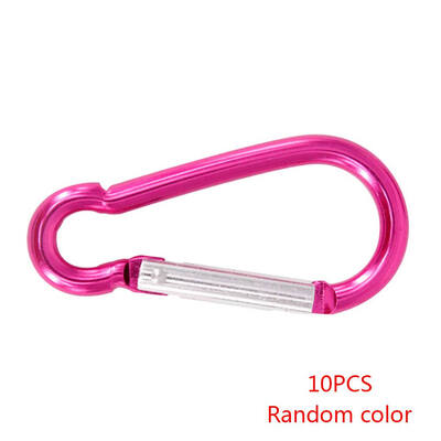 

10pcs Outdoor Carabiner Mini Gourd Shaped Hooks Aluminium Alloy Camping Keychain Hang Buckle Bag Hook Random Color