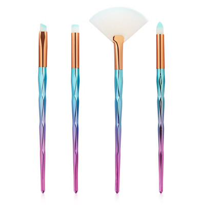 

MAANGE Colorful Makeup Brush 4Pc Makeup Brushes Set Powder Nylon Hair Foundation Face Eyeshadow Eyeliner Lip Cosmetic Brush