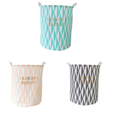 

Printing Portable Handle Foldable Waterproof Laundry Basket Cosmetic Phone Charger Storage Bag Cotton Linen Organizer