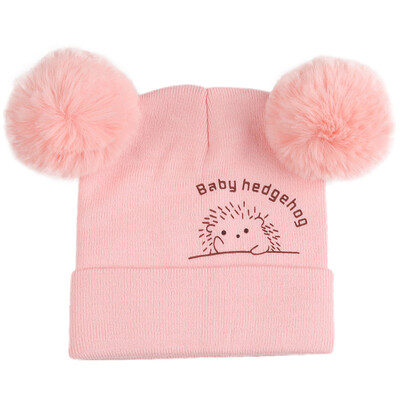 

Cute Winter Newborn Cute Warm Kids Girls Boys Baby Cartoon Bear Hats Knitted Wool Hemming Caps With Ball