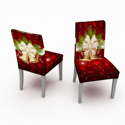 

Tailored 2PCS Chair Covers Dining Room Chair Protector Slipcovers Christmas Decoration