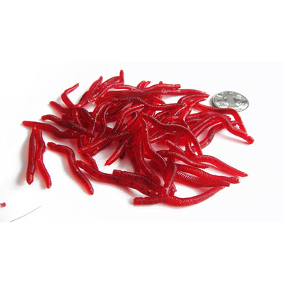 

100pcs Artificial Blood Earthworms Plastic Fake Blood Bugs For Halloween Party Favors Decoration Gag Toys Halloween Supplies
