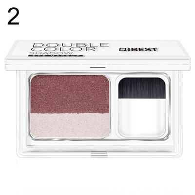 

Women Double Color Stamp Eyeshadow Long Lasting Non-smudge Makeup with Brush