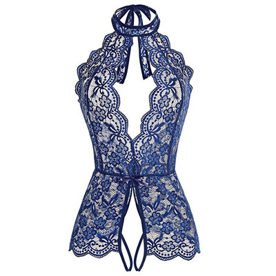 

Exotic Bodysuit Sexy Lace Stitching Mesh Perspective Bodysuit Fun Sexy Pajamas For Women
