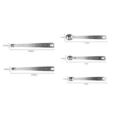 

5pcs Measuring Spoons Stainless Steel Mini Measuring Spoons With Key Chain Design