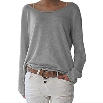 

Fashion Women Oversize Loose Long Sleeve Round Neck T-Shirt Baggy Plus Size Tops Casual Solid T Shirt