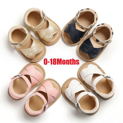 

Infant Toddler Baby Boy Girl Soft PU Summer Shoes Anti Slip Sole Sandals 0-18M