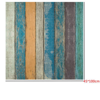 

45100CM Vintage Wood Stripe Brick Wall Sticker DIY Home Decoration Self-adhesive Stone Design Kitchen Wall Paper Stickers