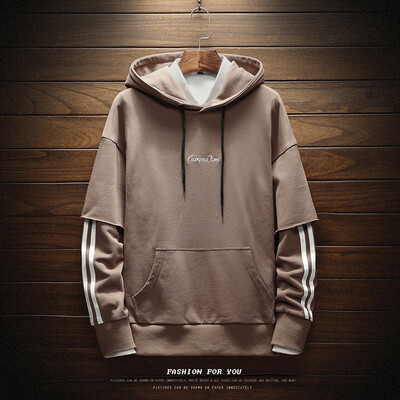 

Toponeto Mens New Style Fashion Cap And Long Sleeve Guard Simple Letters Printed Jacke