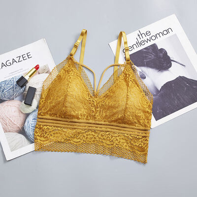 

Women Fashion Lingerie Lace Tube Top Wrapped Chest Breathable Sexy Bra With Chest Pad 2019