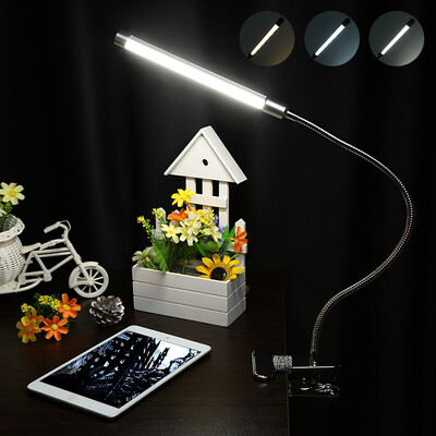 

18LED USB Clip On Flexible Desk Lamp Dimmable Memory Bed Read Table Study Light Color Temperature Changeable
