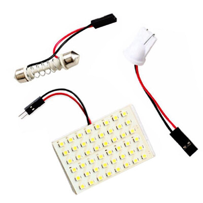 

48 SMD 3528 48 LED Panel White Car Reading Map Lamp Auto Dome Interior Bulb Roof Light with T10 Adapter