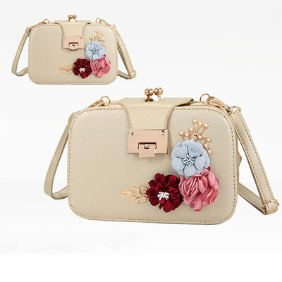 

Tailored Fashion Women Vintage Leather Pearl Messenger Bags Retro Flower Crossbody Bags
