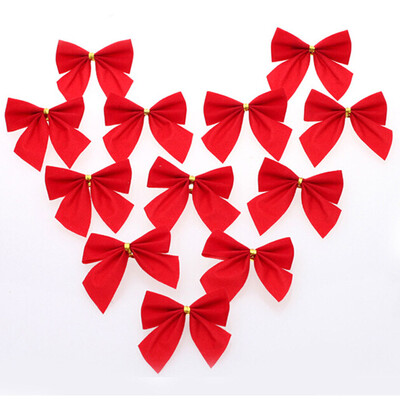

Tailored 12PCS Set Christmas Tree Bow Decoration Baubles Merry XMAS Party Ornament