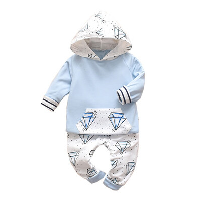 

Casual Baby Boy Clothes Printing Long Sleeve Hoodie Trousers Kids Outfit Set