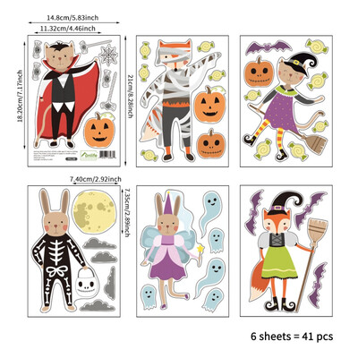 

Halloween Theme Cartoon Pattern PVC Wall Stickers DIY Self-Adhesive Decal Murals Art Holiday Party Decorations New