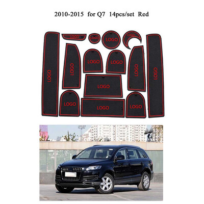 

14pcsset Interior Door Pad Cup Holder Door Groove Mat Non-slip Cushion Replacement For Q7 2010-2015