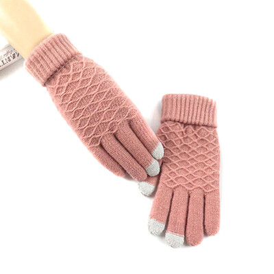 

Gloves Women Winter Knit Touch Screen Warm Cute Korean Version Sweet Students Thickened Plus Velvet