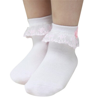 

Thin Summer Baby Girls Kids Toddler White Pink Cotton Princess Socks Childrens Ankle Short Sock Breathable